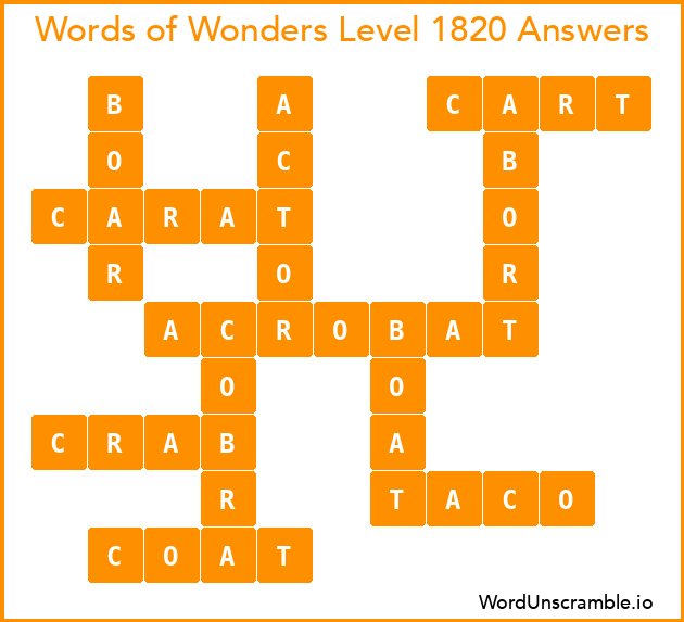 Words of Wonders Level 1820 Answers