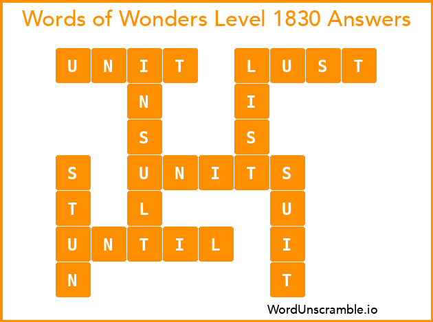 Words of Wonders Level 1830 Answers