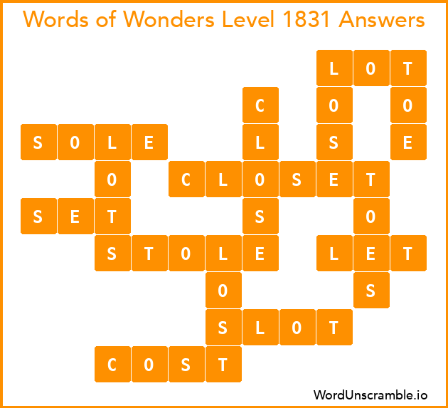 Words of Wonders Level 1831 Answers