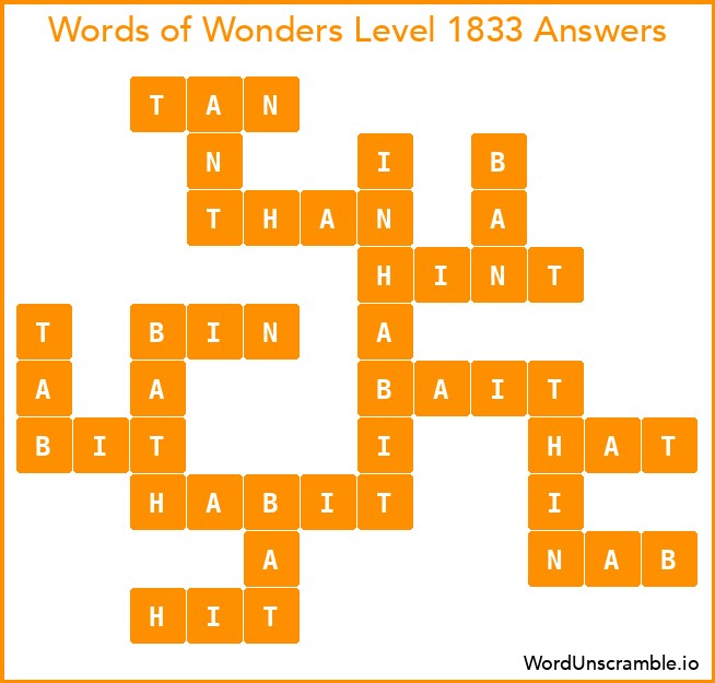 Words of Wonders Level 1833 Answers
