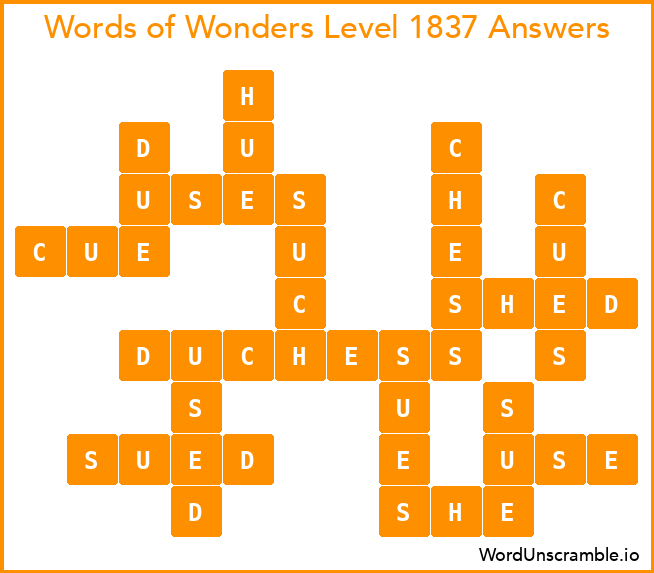 Words of Wonders Level 1837 Answers