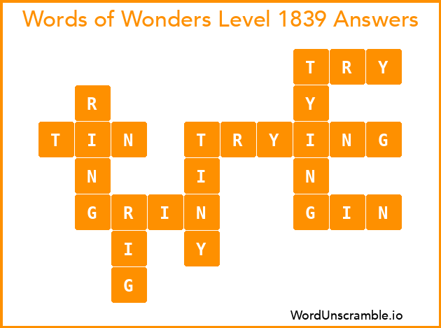 Words of Wonders Level 1839 Answers