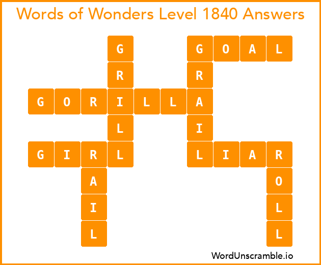 Words of Wonders Level 1840 Answers