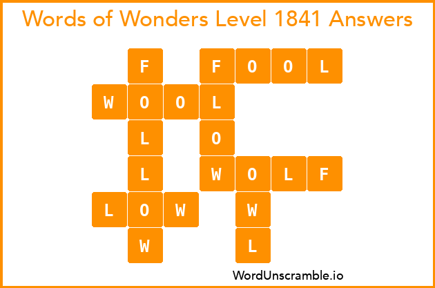 Words of Wonders Level 1841 Answers