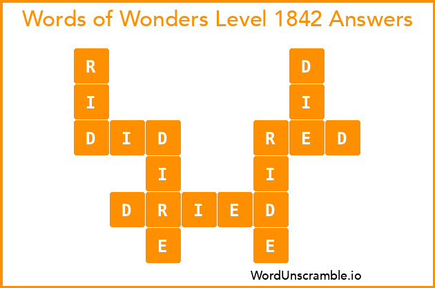 Words of Wonders Level 1842 Answers