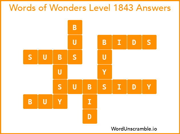 Words of Wonders Level 1843 Answers
