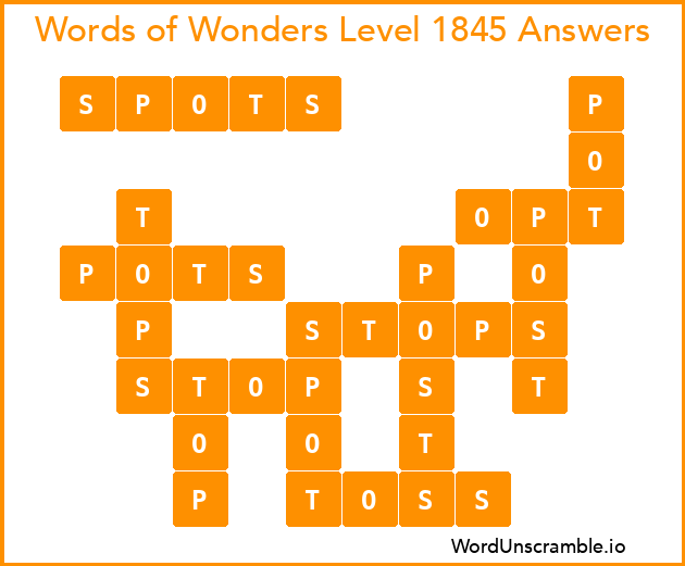 Words of Wonders Level 1845 Answers