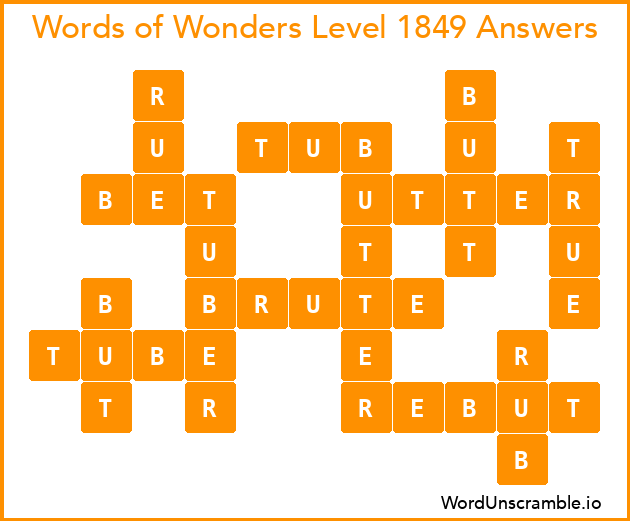 Words of Wonders Level 1849 Answers