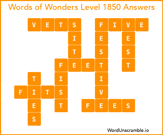 Words of Wonders Level 1850 Answers