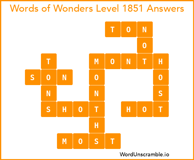 Words of Wonders Level 1851 Answers