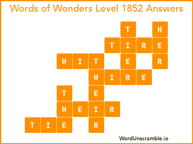 Words of Wonders Level 1852 Answers