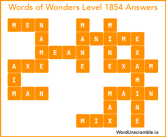 Words of Wonders Level 1854 Answers