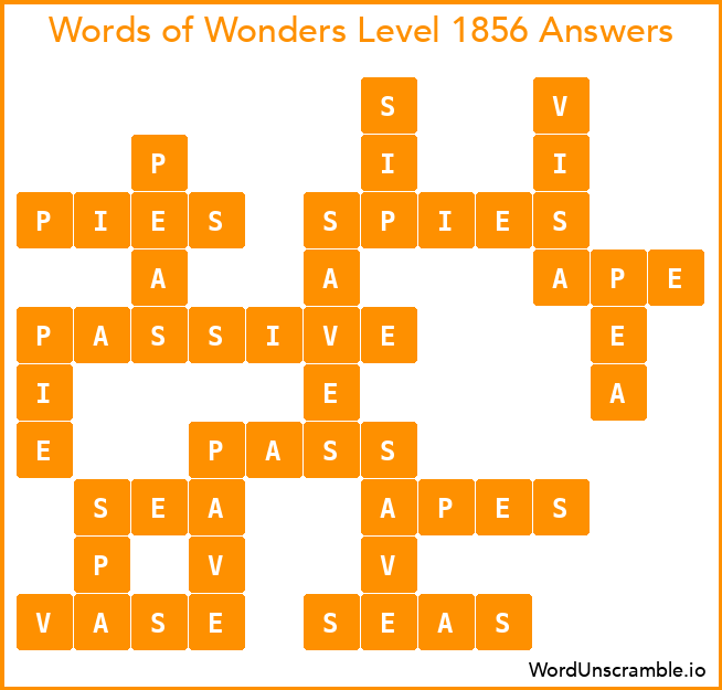 Words of Wonders Level 1856 Answers