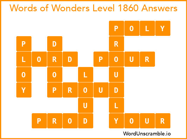 Words of Wonders Level 1860 Answers