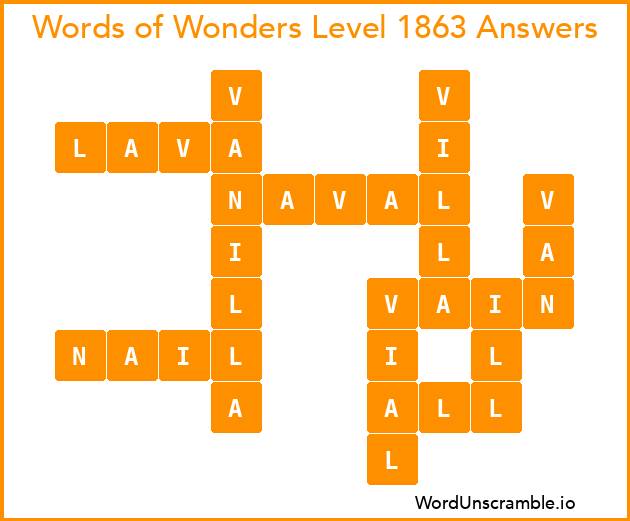 Words of Wonders Level 1863 Answers