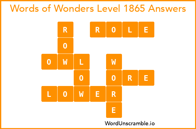 Words of Wonders Level 1865 Answers