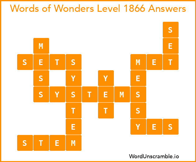 Words of Wonders Level 1866 Answers