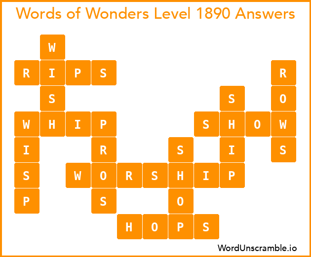 Words of Wonders Level 1890 Answers