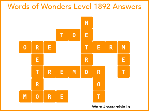 Words of Wonders Level 1892 Answers