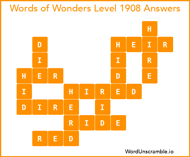 Words of Wonders Level 1908 Answers