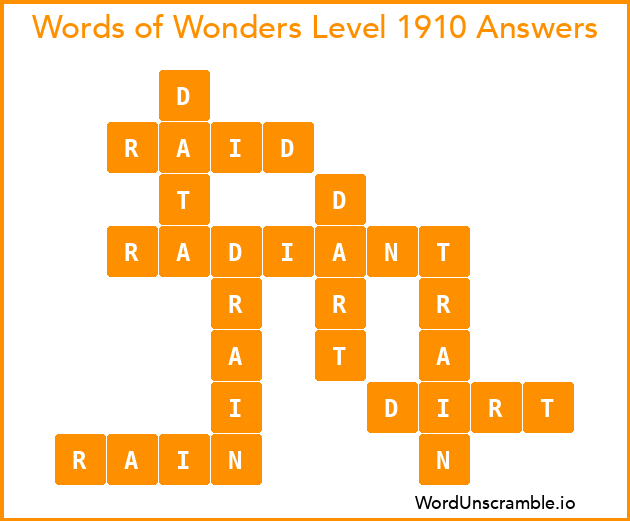 Words of Wonders Level 1910 Answers