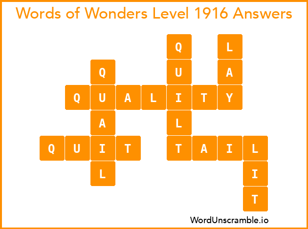 Words of Wonders Level 1916 Answers