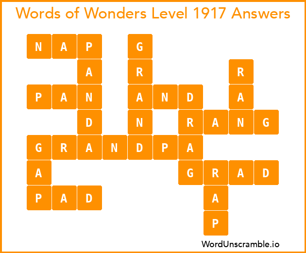 Words of Wonders Level 1917 Answers