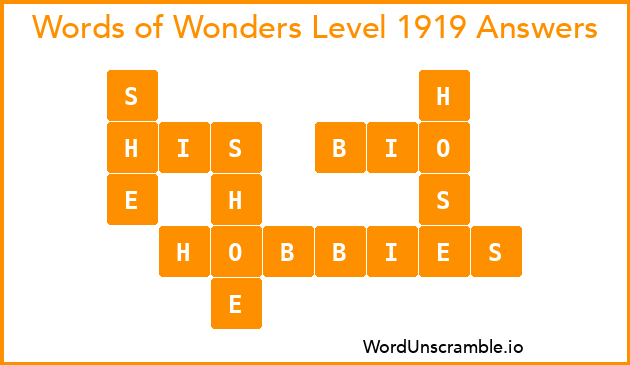 Words of Wonders Level 1919 Answers