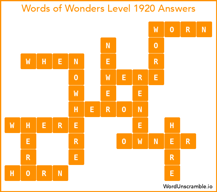 Words of Wonders Level 1920 Answers