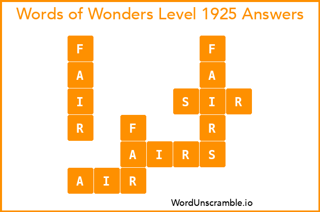 Words of Wonders Level 1925 Answers
