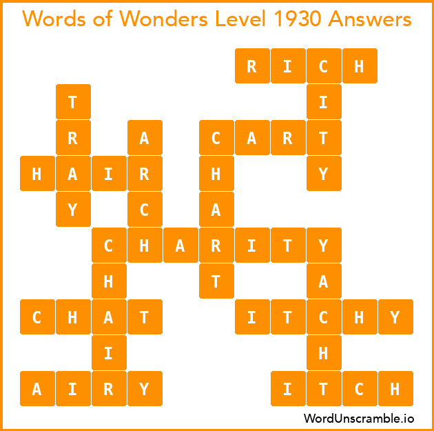 Words of Wonders Level 1930 Answers