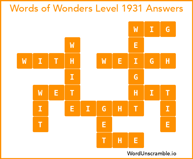 Words of Wonders Level 1931 Answers