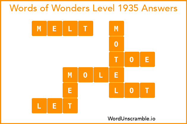 Words of Wonders Level 1935 Answers