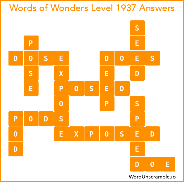 Words of Wonders Level 1937 Answers