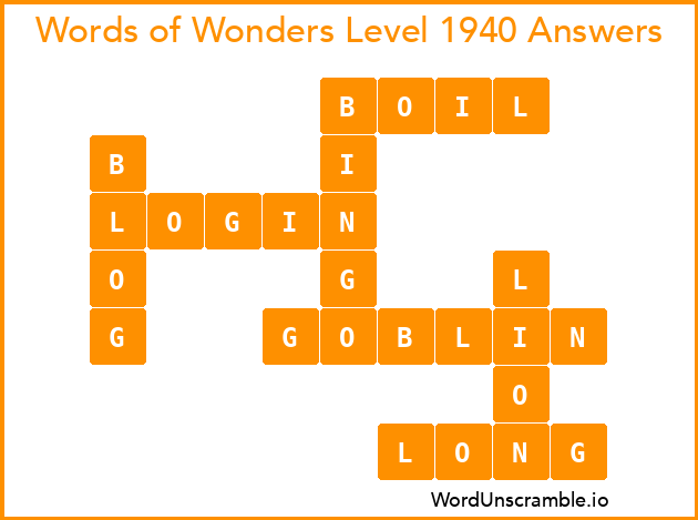 Words of Wonders Level 1940 Answers