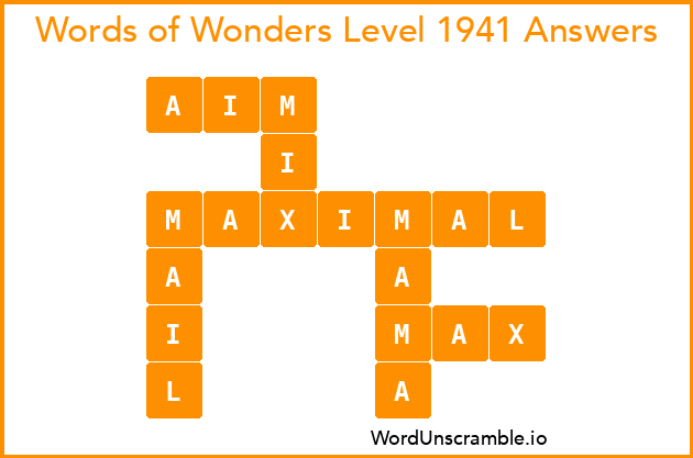 Words of Wonders Level 1941 Answers