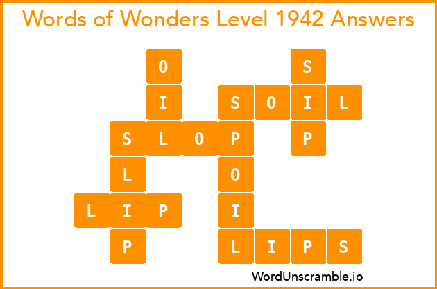 Words of Wonders Level 1942 Answers