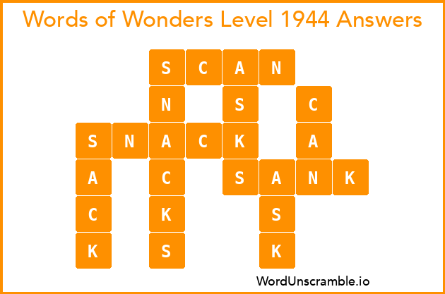 Words of Wonders Level 1944 Answers