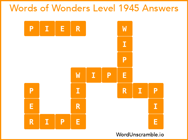 Words of Wonders Level 1945 Answers