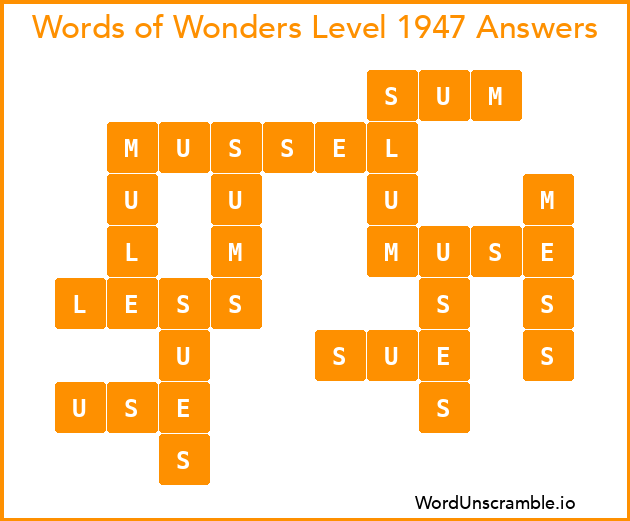 Words of Wonders Level 1947 Answers