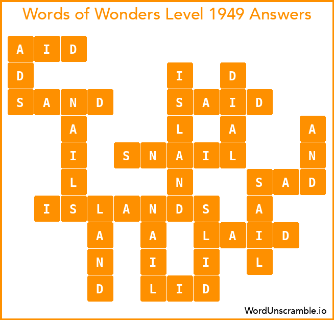 Words of Wonders Level 1949 Answers