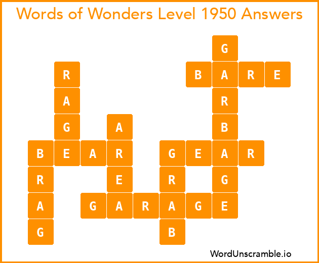 Words of Wonders Level 1950 Answers
