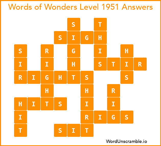 Words of Wonders Level 1951 Answers