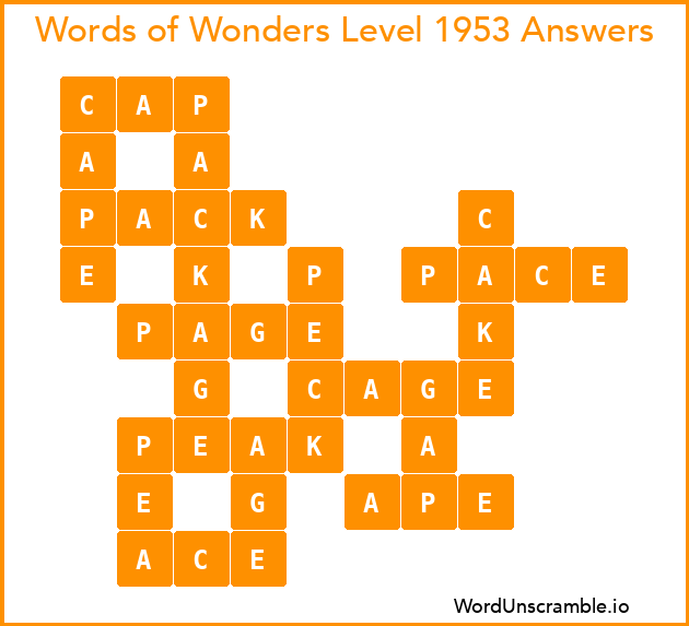 Words of Wonders Level 1953 Answers