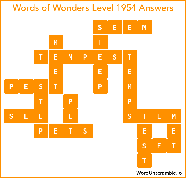 Words of Wonders Level 1954 Answers