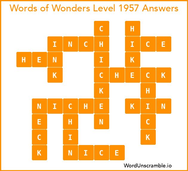 Words of Wonders Level 1957 Answers