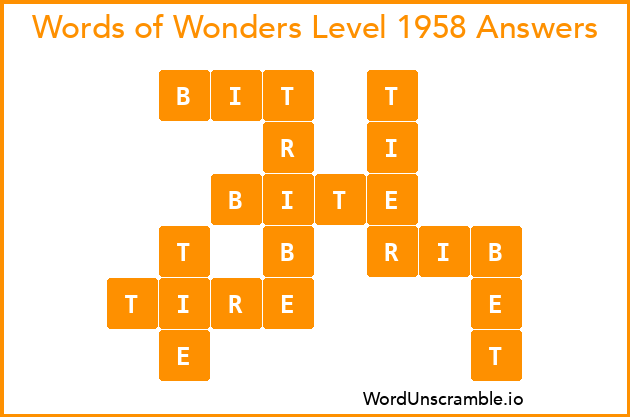 Words of Wonders Level 1958 Answers
