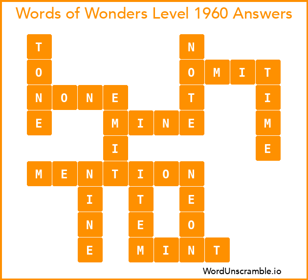 Words of Wonders Level 1960 Answers