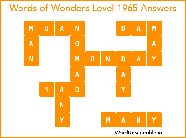 Words of Wonders Level 1965 Answers