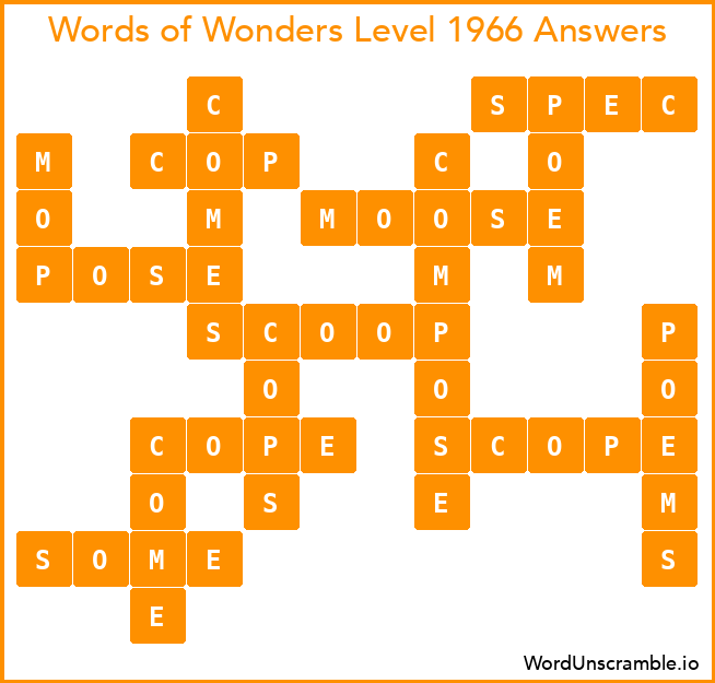 Words of Wonders Level 1966 Answers